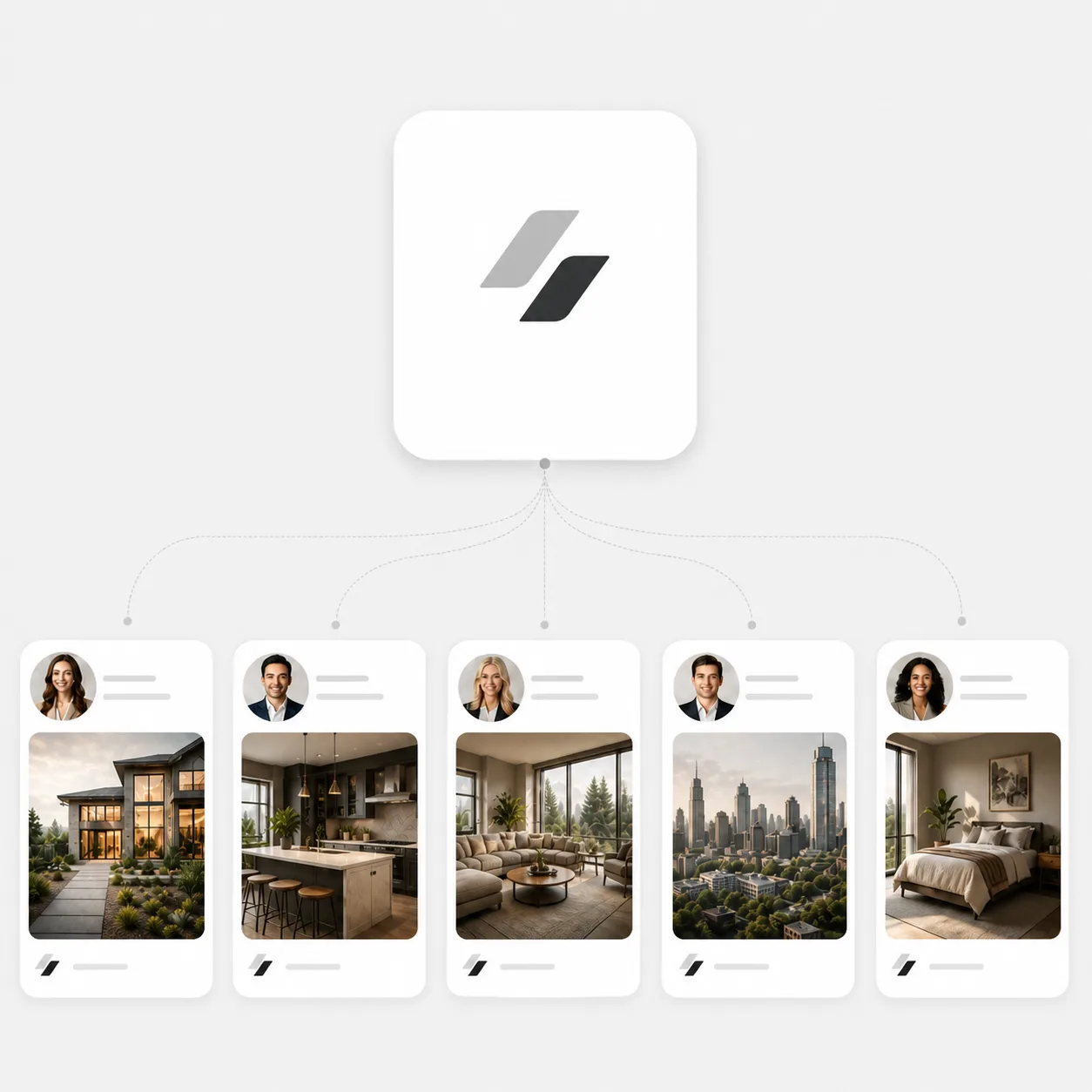 Brokerage brand kit applied across team videos